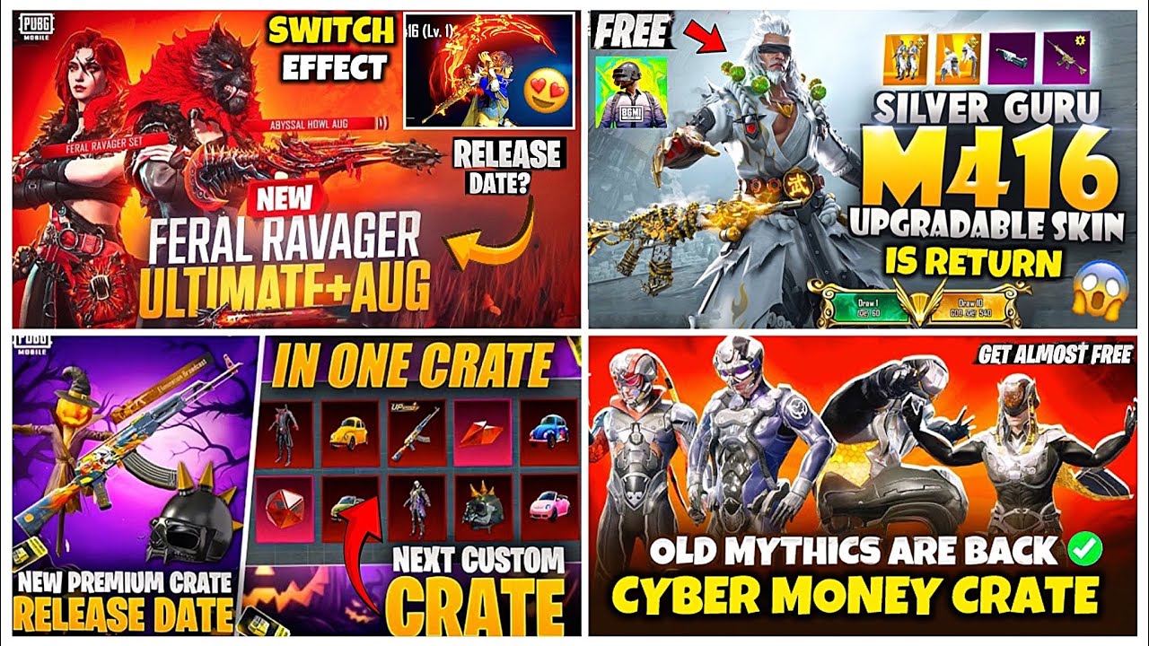 SILVER GURU M416 IS RETURN😍| NEW ABYSSAL HOWL AUG GUN SWITCH EFFECT🔥| 4.3 NEW CUSTOM CRATE🤯PUBGM