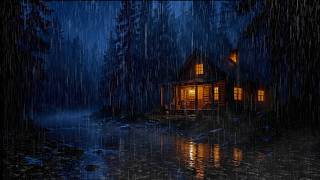 🔴 LIVE (NO ADS) COZY RAIN CABIN BY THE LAKE | DEEP SLEEP RAIN SOUNDS 🌧️🌲