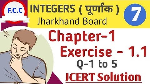 7th(JCERT) पूर्णाक ( integers ) Ex - 1.1 solutions |  7th math jac board | Jharkhand board 2021