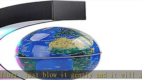 Floating Globe with Colored LED Lights C Shape Anti Gravity Magnetic Levitation Rotating World Map