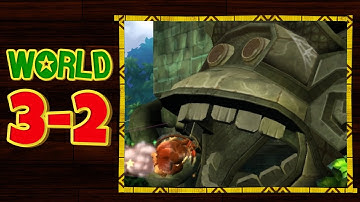 Donkey Kong Country Returns 3D - 3-2 Button Bash All Puzzle Pieces and KONG Letters