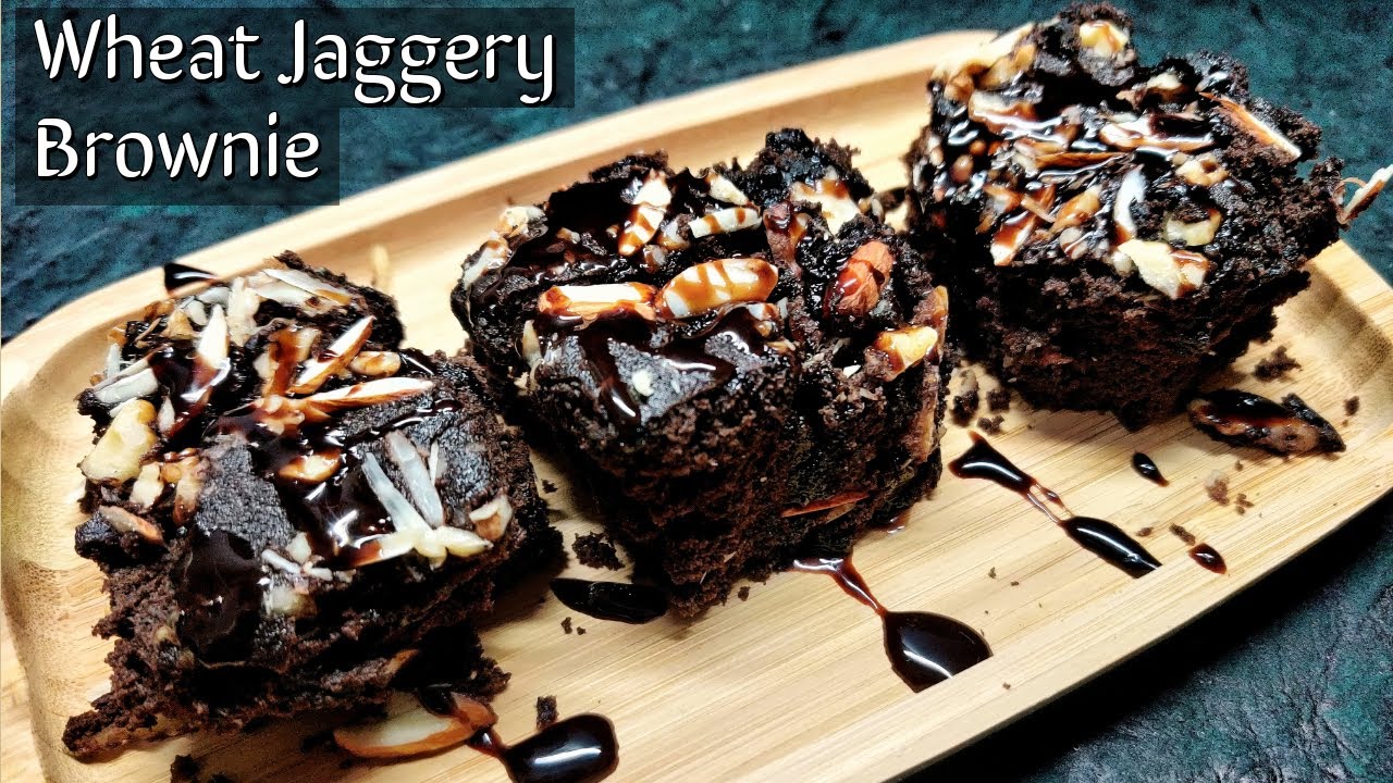 WHEAT JAGGERY Brownie in 10 MINS | गेहूँ के आटे और गुड़ से बना ब्राउनी |HEALTHIER CHOCOLATE BROWNIE