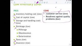 BUS 2998 Week 7 CH 16 - Keeping High vs Low Level Inventory