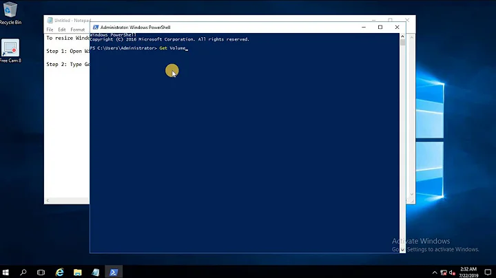 Resize Windows VM disk using PowerShell