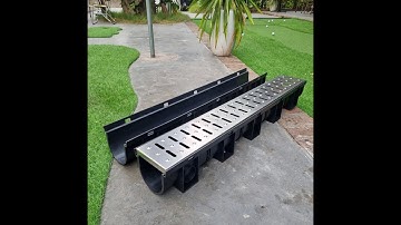 Lắp đặt Cống thoát nước ECOdrain ID150 cho sân vườn: nắp inox304, tải trọng 3 tấn.