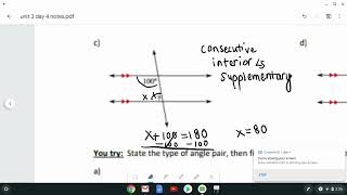 Geometry Unit 3 Day 4 Parallel Lines Video 2