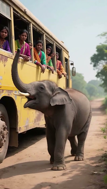 The little elephant who blocked the road was scolded! Until he saw the front...#rescue #elephant