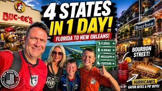 4 STATES IN 1 DAY! 🇺🇸 Florida to New Orleans | Buc-ee’s, Alabama & Bourbon Street News