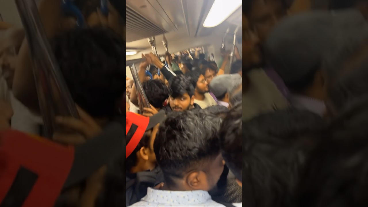 Crowd at Namma Metro at 10am in Majestic as purple line toward Whitefield is Open for public service