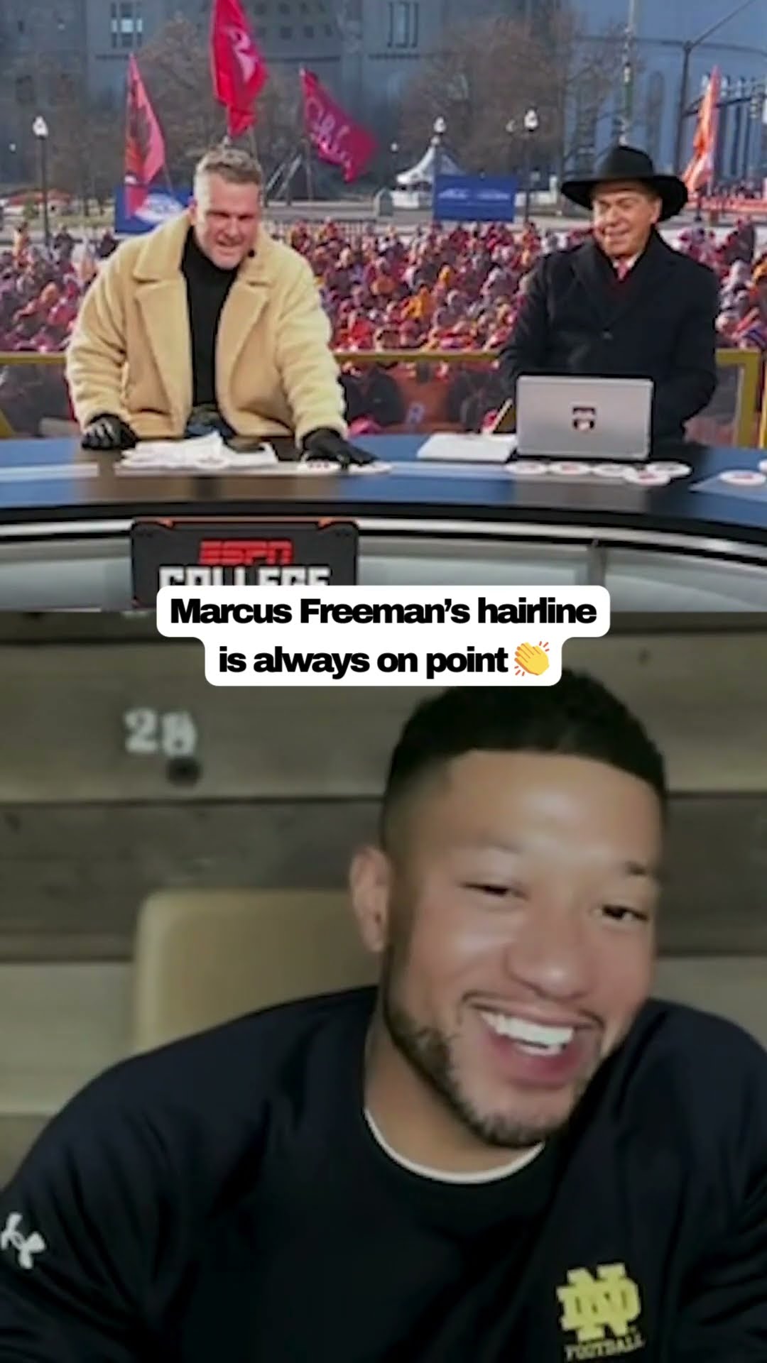Pat McAfee gives Marcus Freeman's barber a ✨ chef's kiss ✨