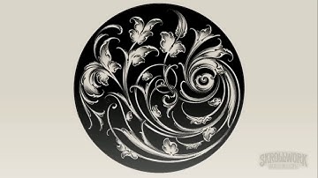Black Leaf Scrollwork in Procreate