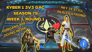 Rey is gonna be fine without Ezra! The Gungans will be busy! | 3v3 GAC Kyber 1 | Season 79, Week 1