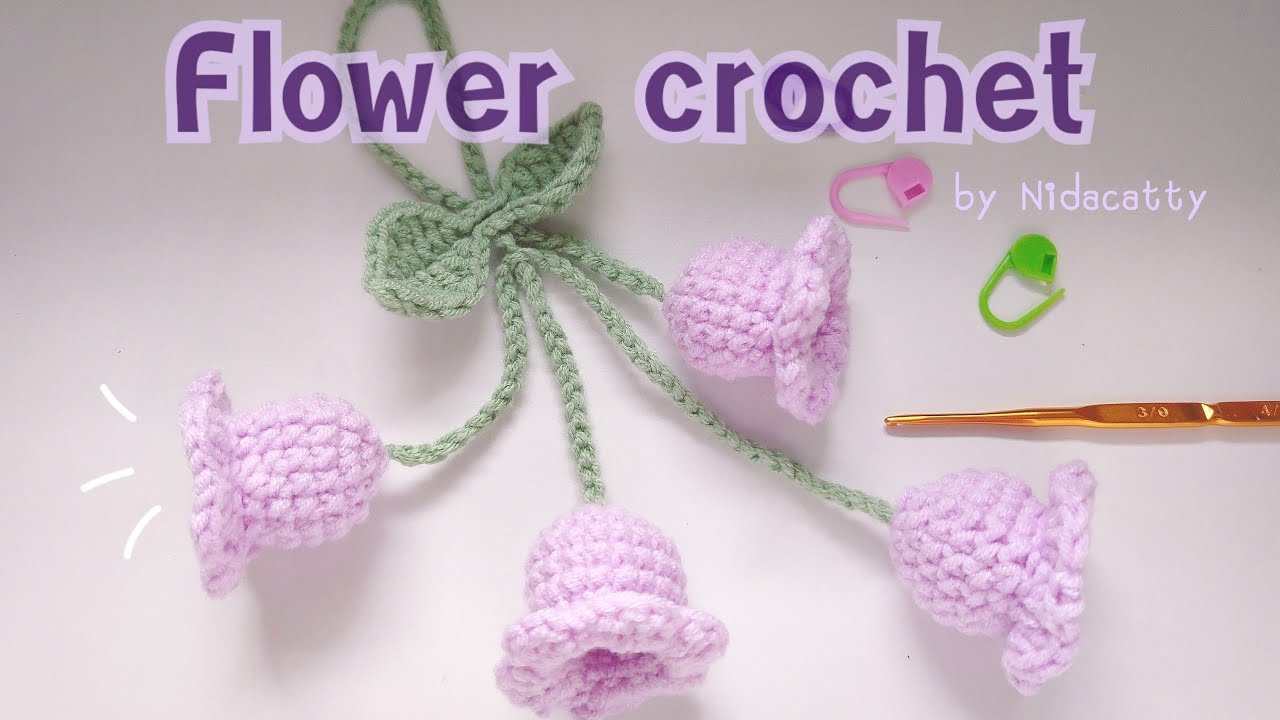 Flower crochet  ; ดอกไม้โครเชต์ 🌷 มีแพทเทิร์น ในคลิปนะคะ :)