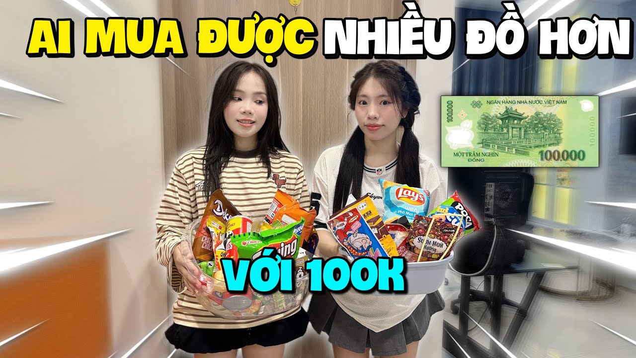 Thuỳ Dương Vlog | Thử Thách 100k Cùng Khánh Linh Vào “ Cửa Hàng Ăn Vặt” Ai Mua Được Nhiều Món Hơn