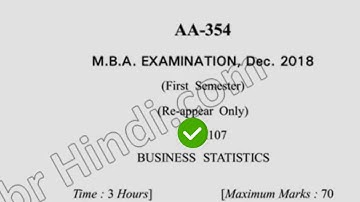 2018 Dcrust MBA 1st Sem Reappear Business Statistics Question Paper