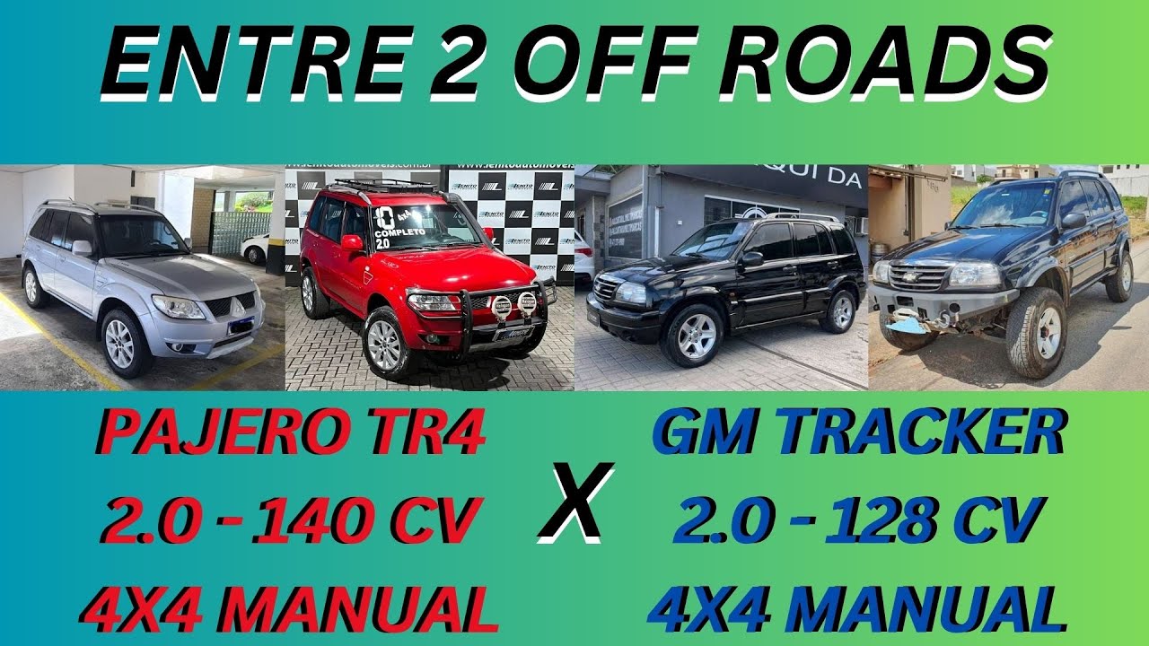 ENTRE 2 CARROS MITSUBISHI PAJERO TR4 X CHEVROLET TRACKER BOAS