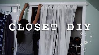 DIY! I REPLACED MY CLOSET DOORS WITH A CURTAIN!