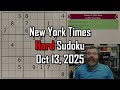 NYT Hard Sudoku Walkthrough Oct 13 2025 NYT Hard Sudoku Walkthrough Oct 13 2025