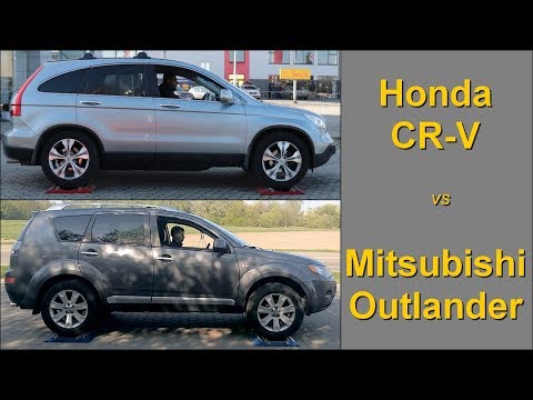 SLIP TEST - Honda CR-V AWD vs Mitsubishi Outlander AWC + test on ice - @4x4.tests.on.rollers