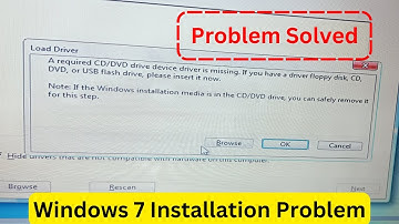 A required CD/DVD driver device driver is missing. If you have a driver floppy disk, CD, DVD, or USB