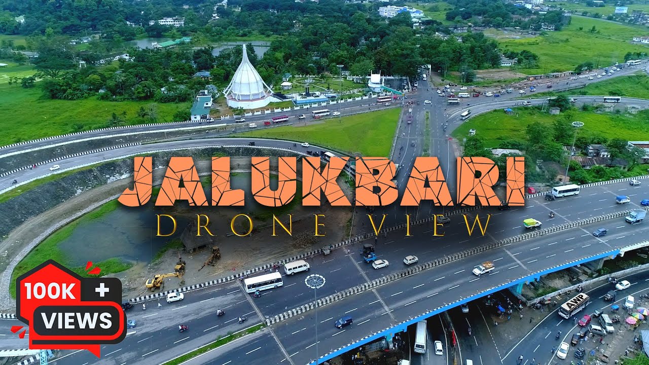 JALUKBARI drone view  JALUKBARI OVER BRIDGE  guwahati city  river  uav  dji fly  train bridge