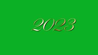 happy new year 2023 gold text animation green screen video