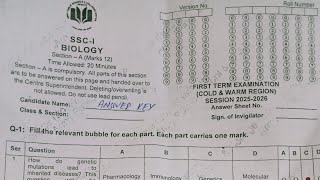 Biology Class 9th Sendup First Term Paper 2025 #aps#apsacs#class 9th