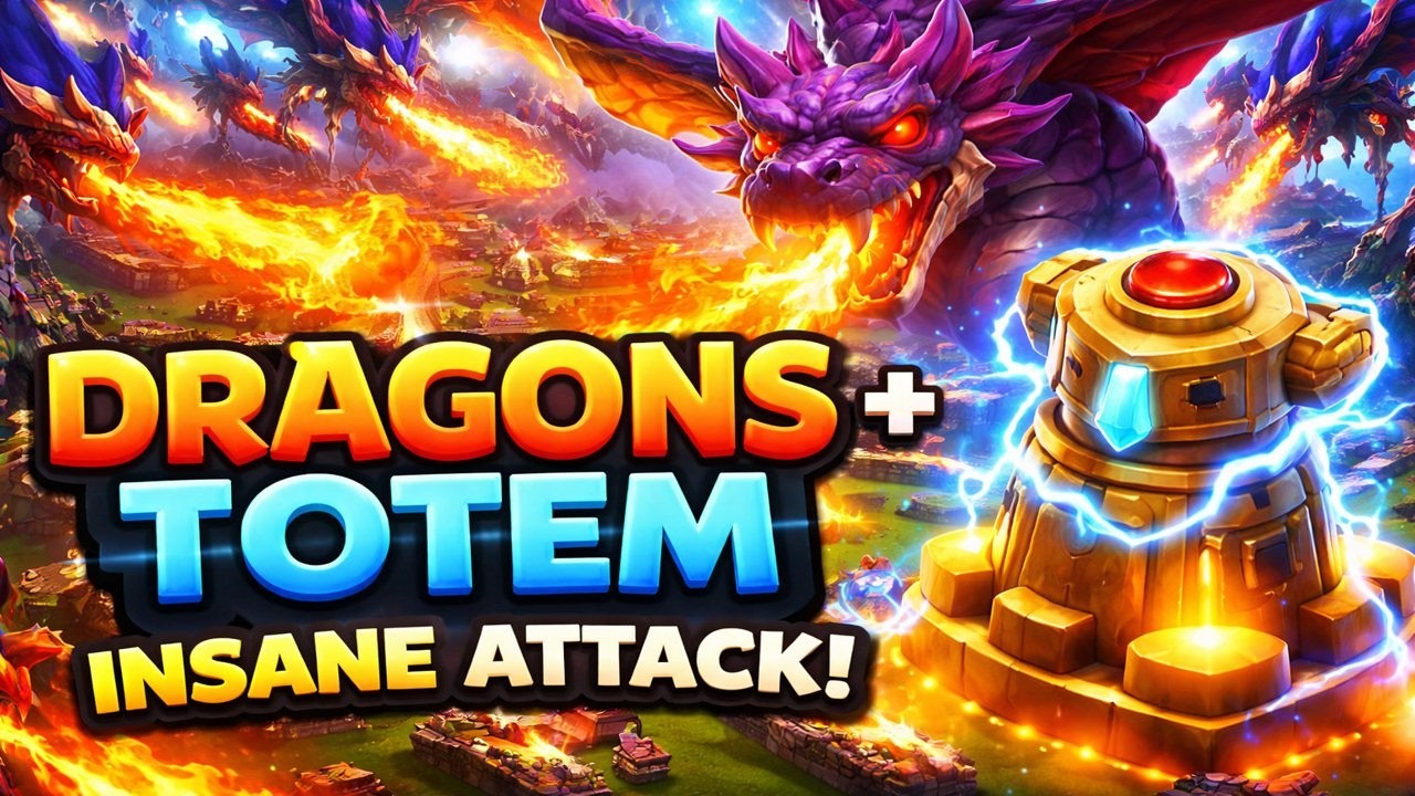 TH18 DRAGON + TOTEM SPELL = EASY 3 STARS?! 🐉🔥| Clan War