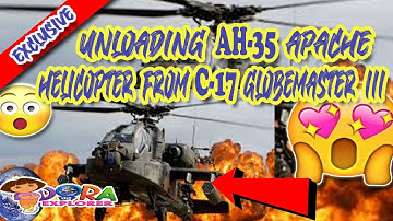 UNLOADING A AH-64 APACHE HELICOPTER FROM C-17 GLOBEMASTER III