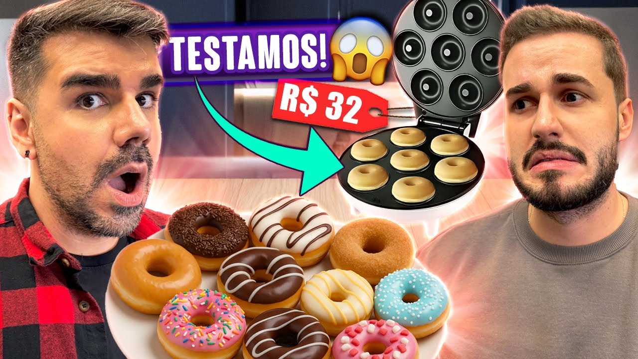 FAZENDO ROSQUINHAS AMERICANAS EM CASA!🍩 TESTANDO A MÁQUINA DE FAZER DONUTS DA SHOPEE! - Titi Fabri