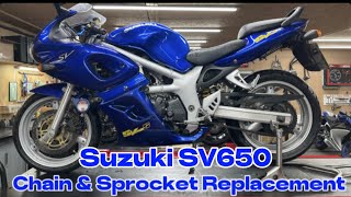 Suzuki SV650 Chain & Sprocket Replacement with JT Sprockets & a Rivet Link DID ZVM-X Drive Chain.