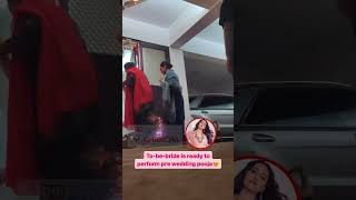 To-Be-Bride Is Ready To Perform Pre Wedding Pooja