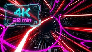 20 Minutes of Hypnotic Red Neon Tubes Infinite Tunnel VJ Loop 4K