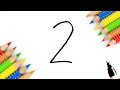 Easy Drawing ! How To Draw cute Bird From 2 Number step by step - doodle art for kids on Paper