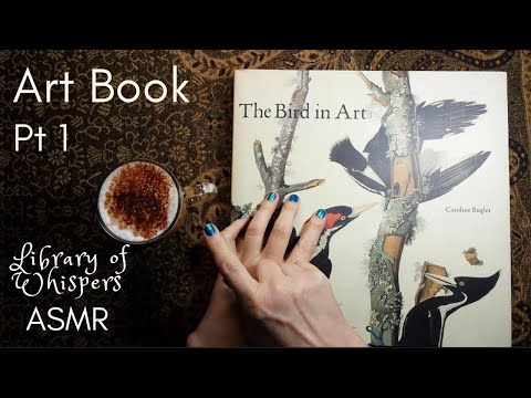 ASMR | Gorgeous Art Book - Whispered Reading & Browsing- The Bird in Art at Coffee Time - Part One