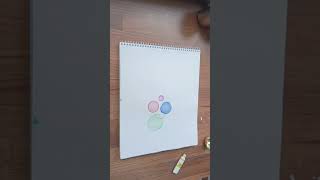 Bubble painting using bottle caps #easy painting ideas #shorts #acrylic painting  #diy #diptechnique