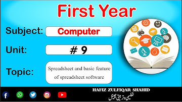 PART-1 Computer Unit 9 Spreadsheet and basic feature