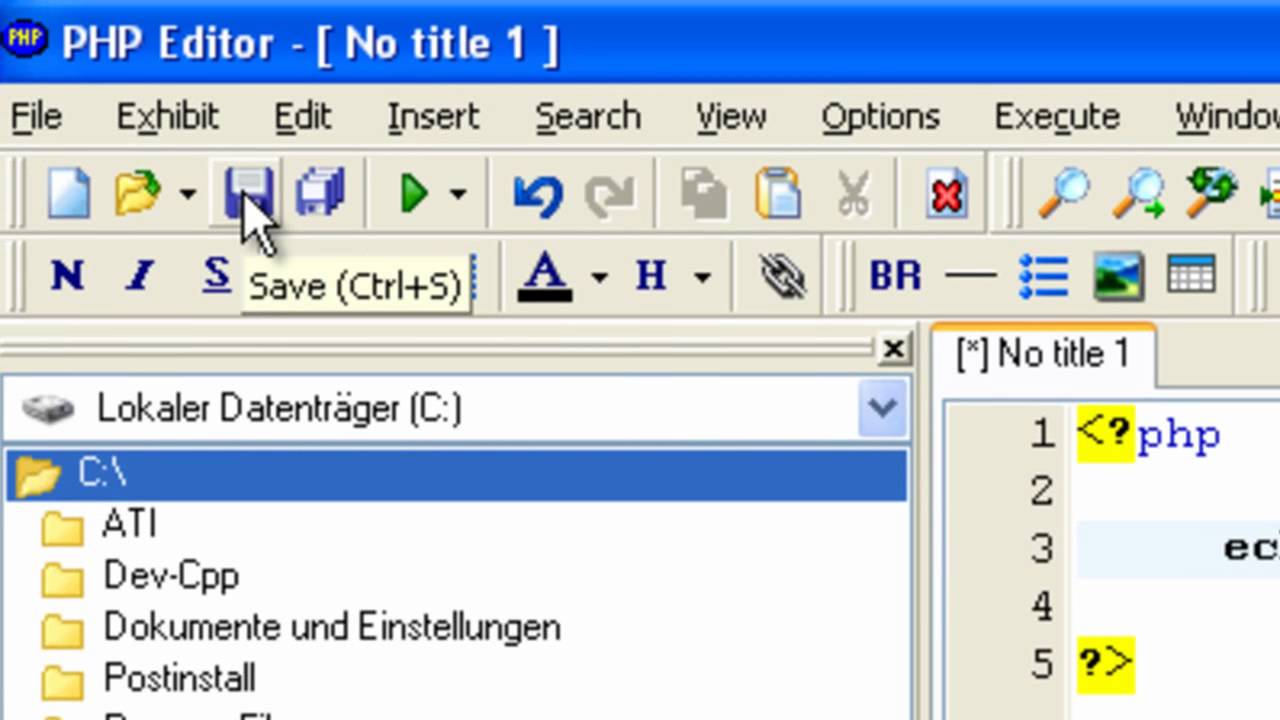 PHP Tutorial deutsch #2: erstes PHP Programm / Hallo Welt - YouTube