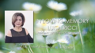 Luisa Ricci Celebration of Life Memorial Service