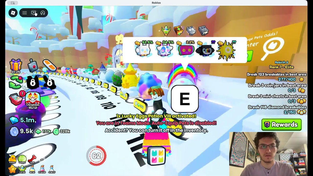 Pet simulator 99 challenge part 8. WOrking on obtaining every pet in the game.