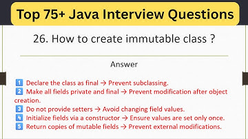Top 75 Java Interview Questions - How to create an immutable class ? #javatrickyquestions #interview