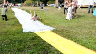 "Beer Me" Slip'n'Slide Moment at Doe Bay Fest