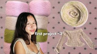 My First Knitting Project. No Pattern. 8 Balls of Mohair.