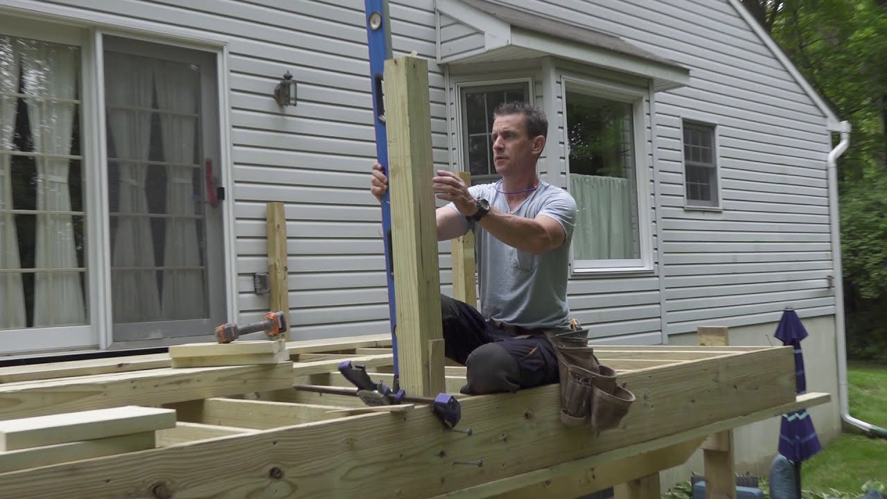 Building a deck How to Install Guard Posts YouTube