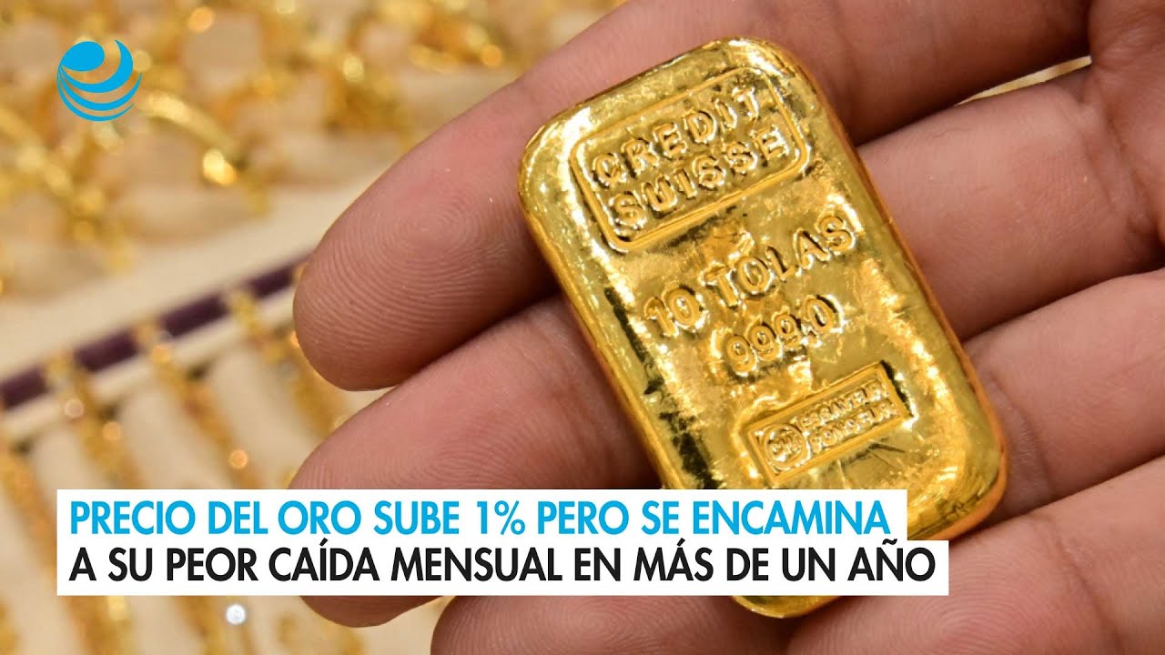 Precio del oro sube 1% pero se encamina a su peor caída mensual en más ...