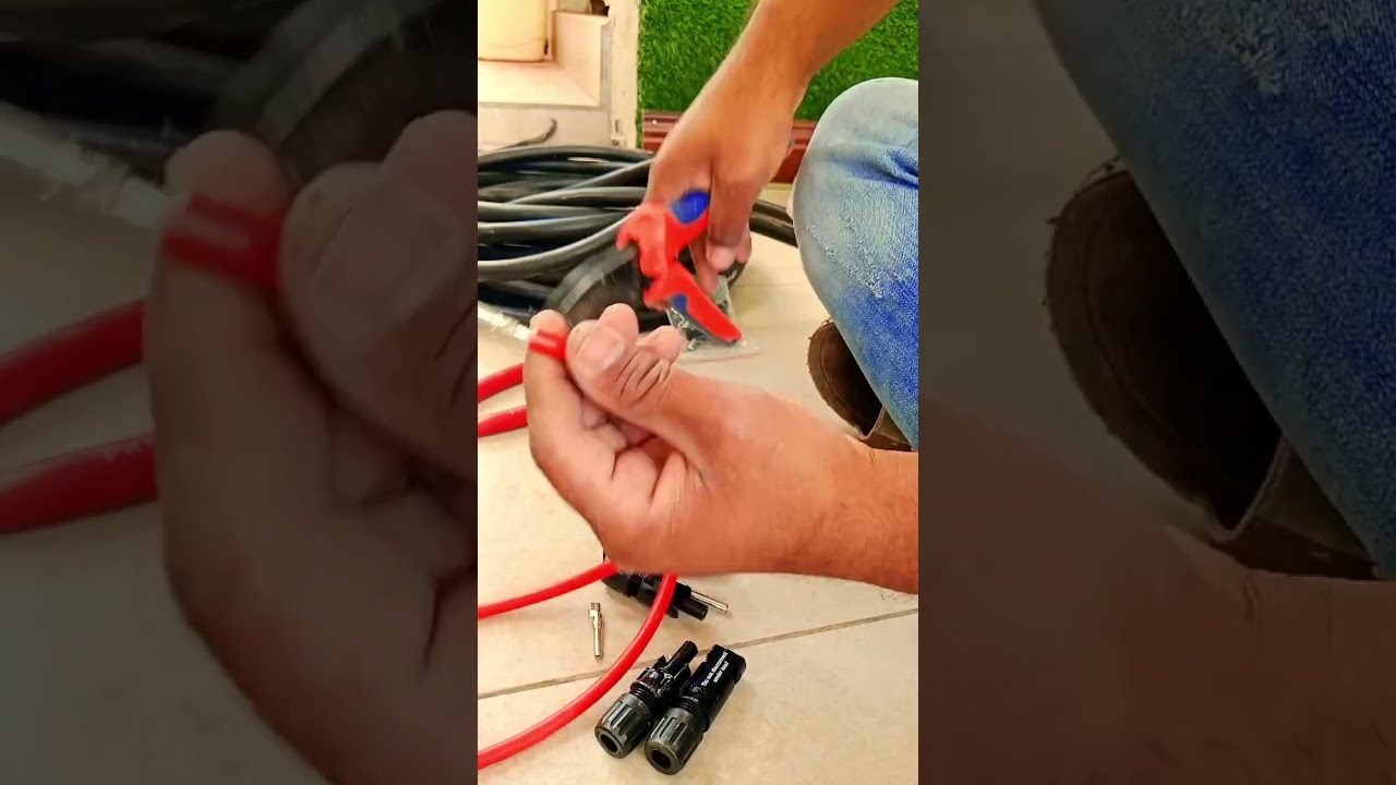 Solar inverter MC4 Crimping With Professional tools 🔥 #electrician #diy #drone #electricial #solar