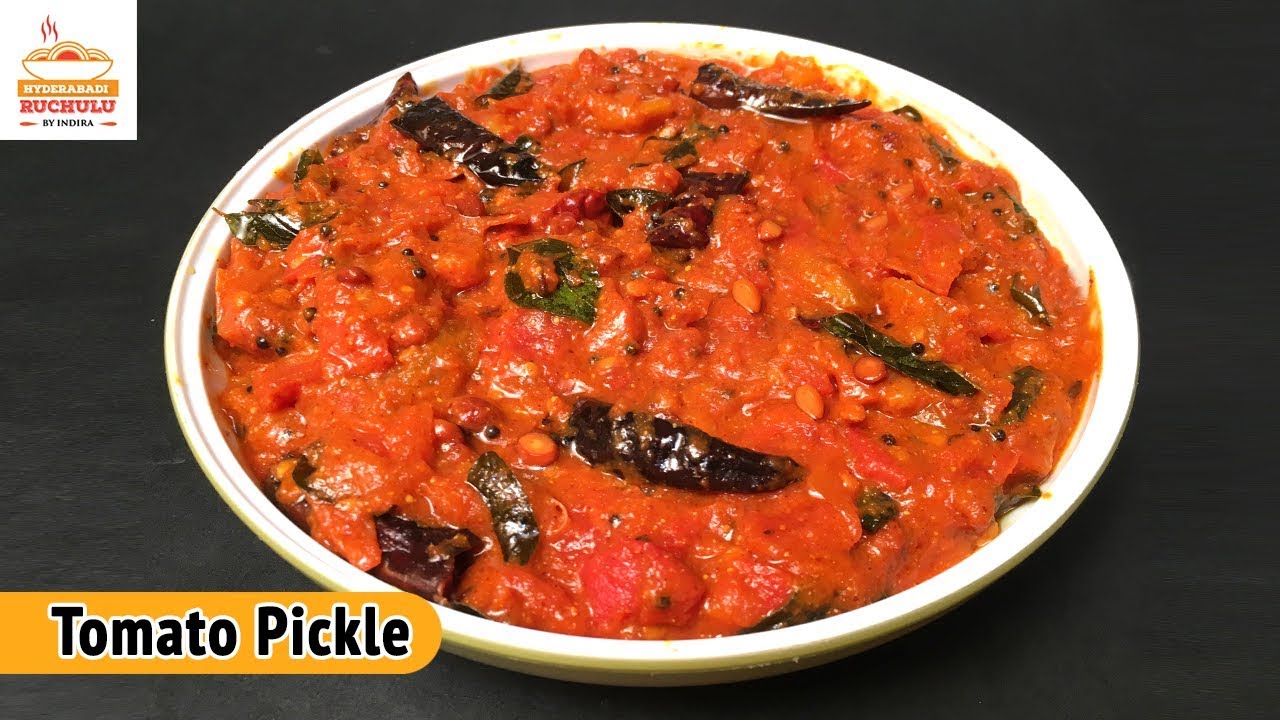 Instant Tomato Pickle in Telugu (టమాటా నిల్వ పచ్చడి) - How to make Tomato Pachadi Recipe | Hyderabadi Ruchulu