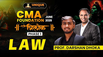 FREE CMA FOUNDATION REVISION | LAW - INDIAN CONTRACT ACT | PART 5 |  PROF. DARSHAN DHOKA