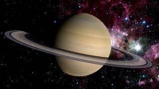 Planet Saturn A Silhouette Of Planet Saturn And Its Rings, With The Sun Behind It, Then Orbiting