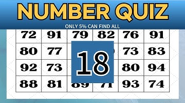 Number quiz, good habit to prevent dementia, dementia test, If you find all, you are in the top 5%.
